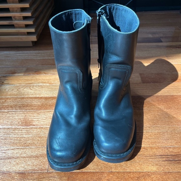 Vintage Frye Black Leather Campus Boot Ankle Boots womens size 9M - Picture 3 of 13